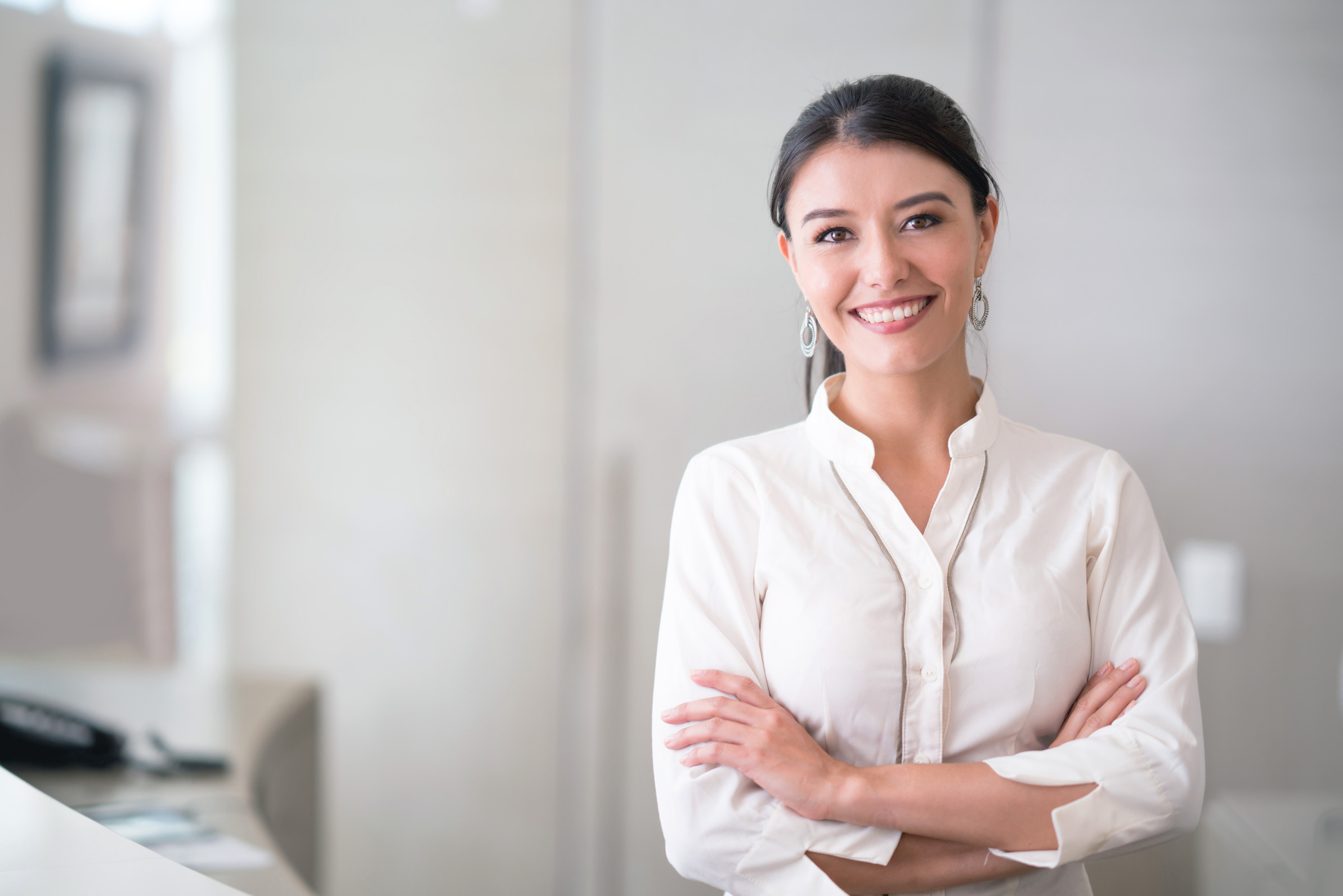 Hostess working at the hotel